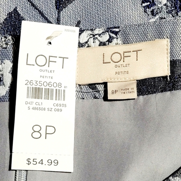 NWT Loft Silky Silvery Floral A-line Mini Skirt (8P) - Picture 6 of 9